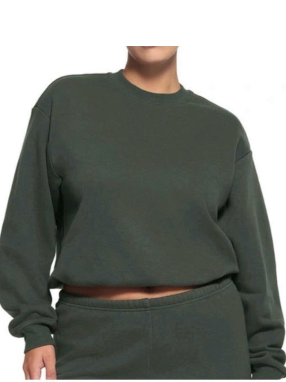 Skims Spruce Green Fleece Pull Over